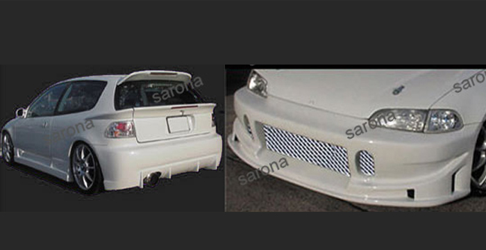 Custom Honda Civic Body Kit  Coupe (1992 - 1995) - $990.00 (Manufacturer Sarona, Part #HD-019-KT)